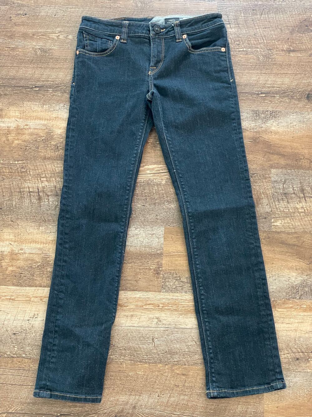 Volcom Vorta Slim Straight Denim Jeans Medium Wash Size 27 14Y